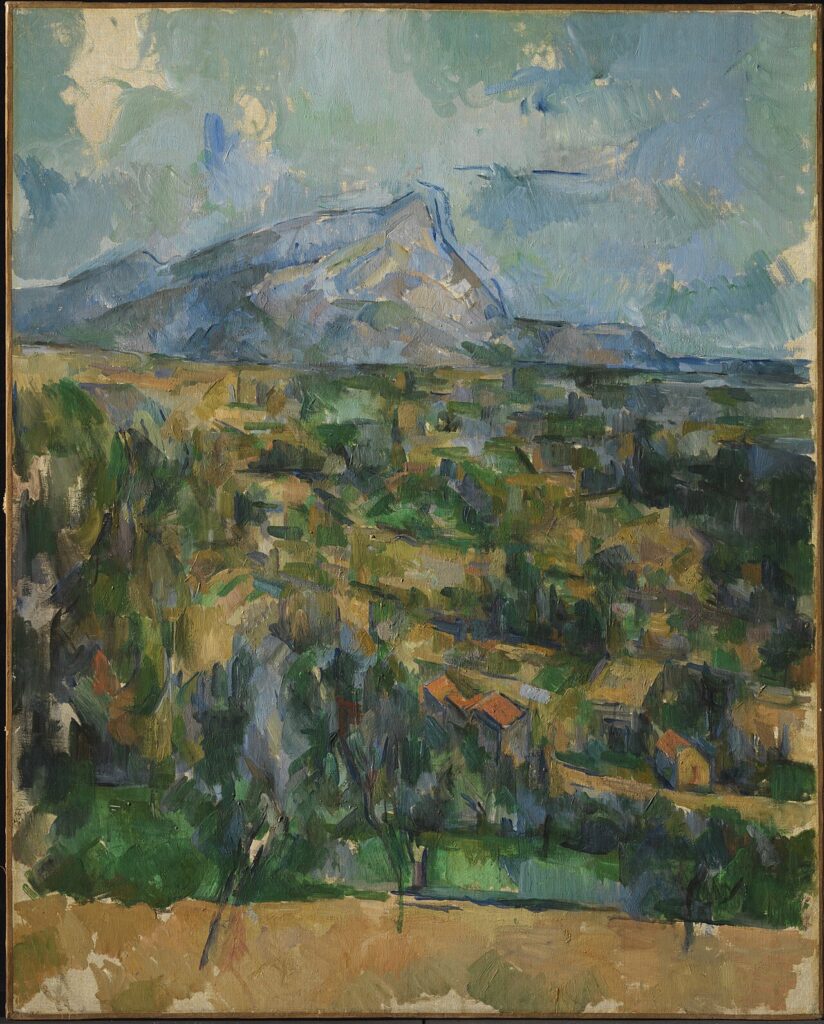 La montaña Sainte-Victoire de Paul Cezanne, oleo postimpresionista