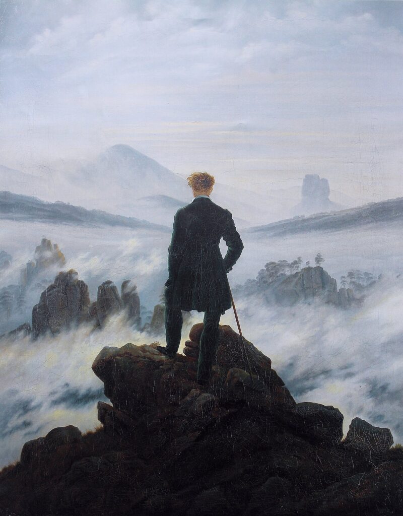 El caminante sobre el mar de nubes, de Caspar David Friedrich