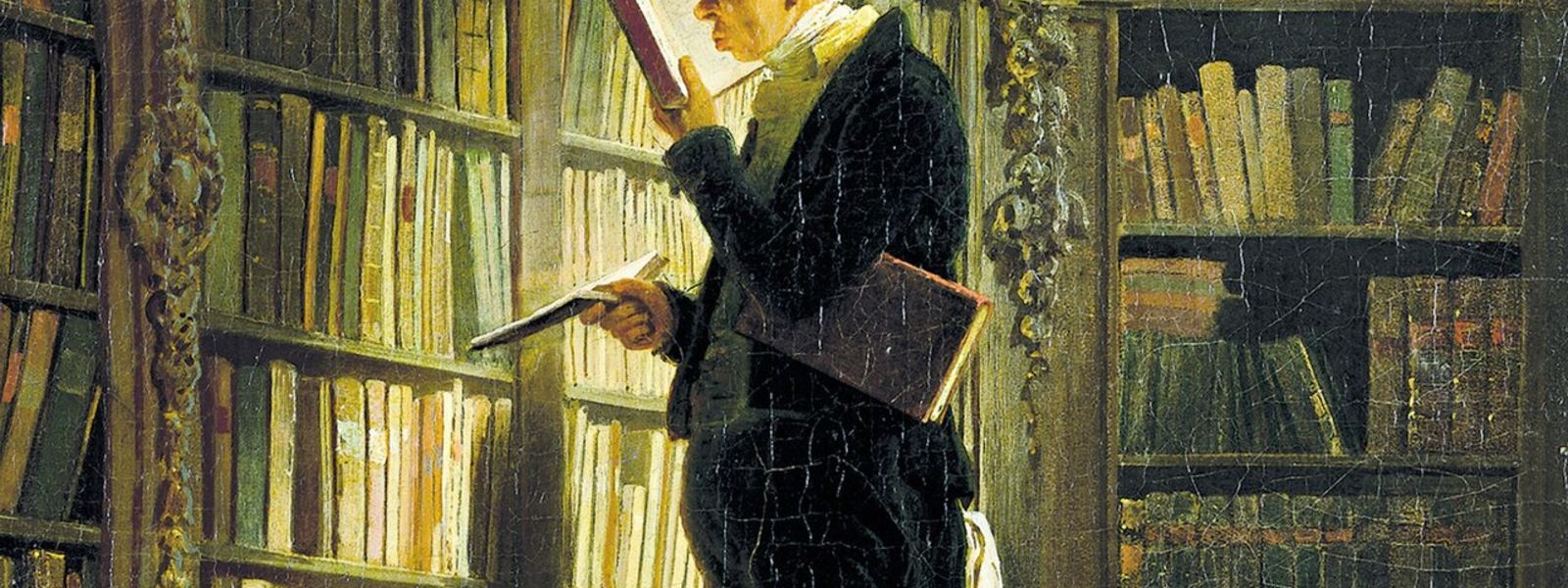 El bibliófilo, óleo de Carl Spitzweg, 1850, dominio público
