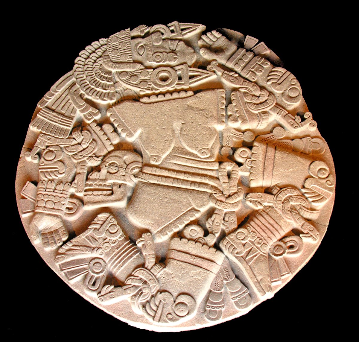 Monolito de la Coyolxauhqui despedazada, hallado al pie del Templo Mayor